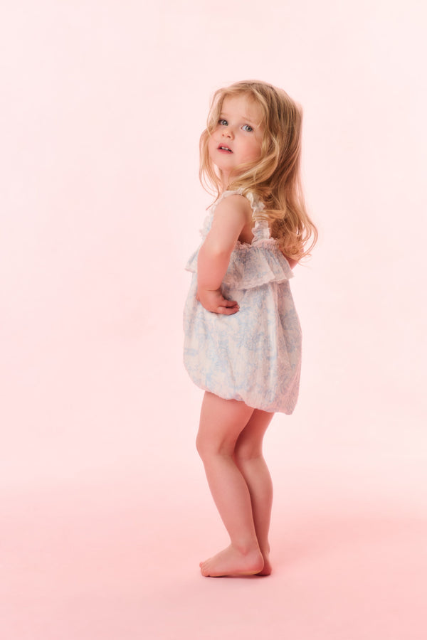 Loveshackfancy Baby Nadiana Cotton Toile Print Pinafore