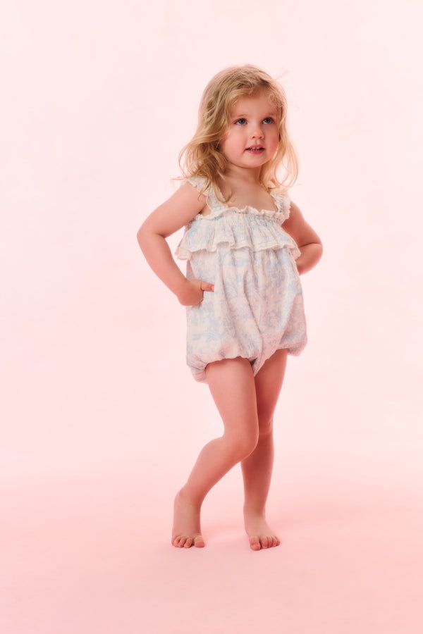 Loveshackfancy Baby Nadiana Cotton Toile Print Pinafore