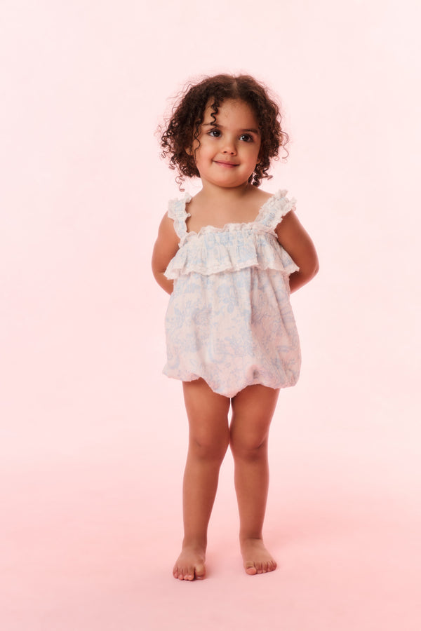 loveshackfancy Baby Nadiana Cotton Toile Print Pinafore