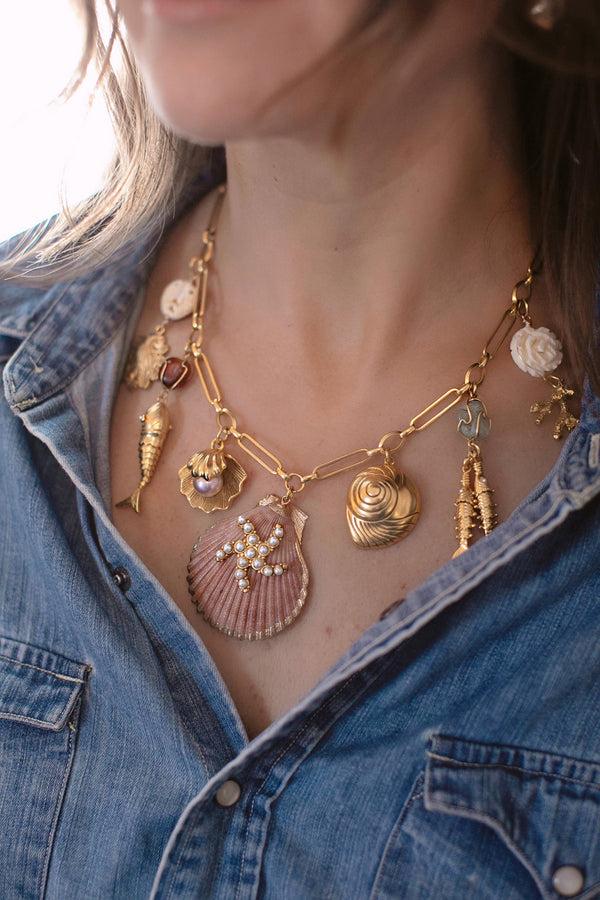 Loveshackfancy Brinker+Eliza Montauk Shell Necklace
