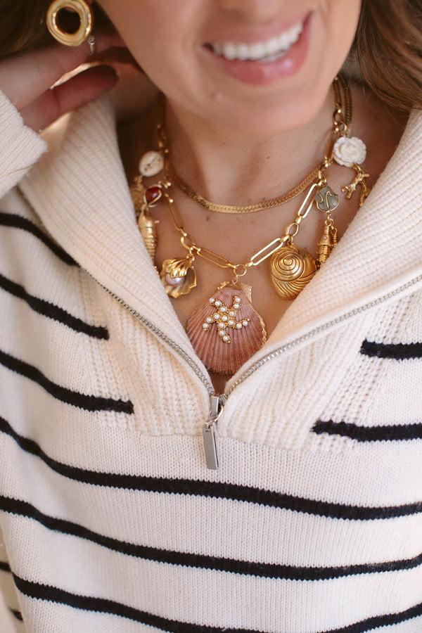 Loveshackfancy Brinker+Eliza Montauk Shell Necklace