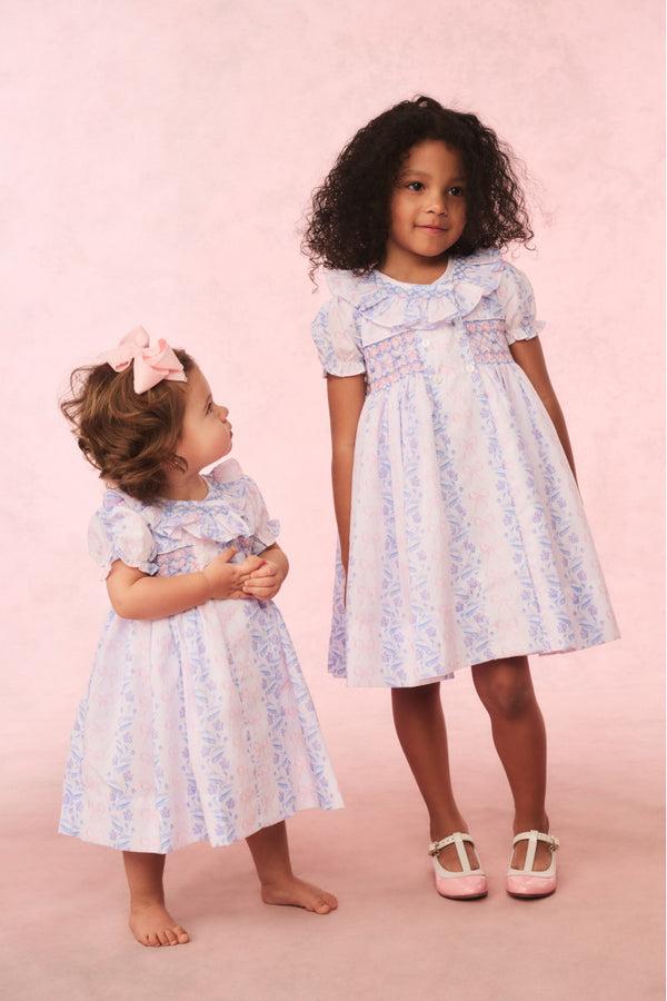 loveshackfancy Cecil & Lou Girls Floral Bow Smocked Dress