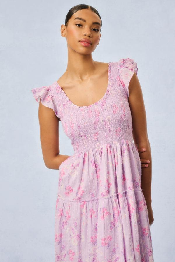 Loveshackfancy Chessie Heirloom Print Cotton Maxi Dress