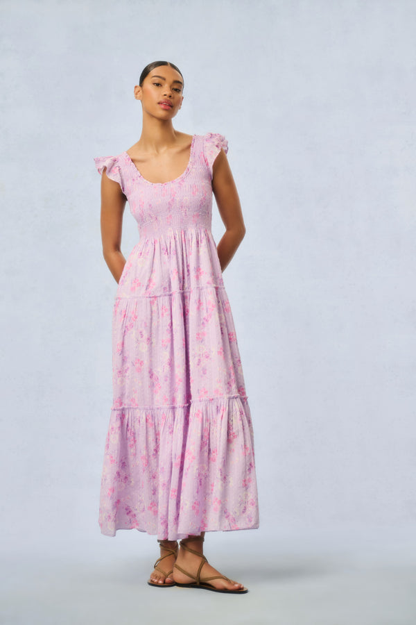 loveshackfancy Chessie Heirloom Print Cotton Maxi Dress