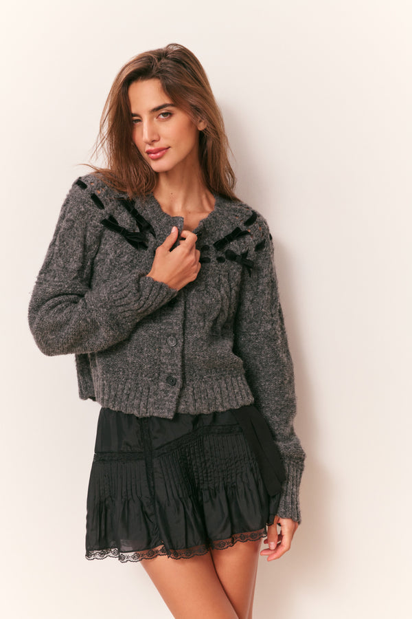 Loveshackfancy Clementian Alpaca-Blend Ribbon Cardigan