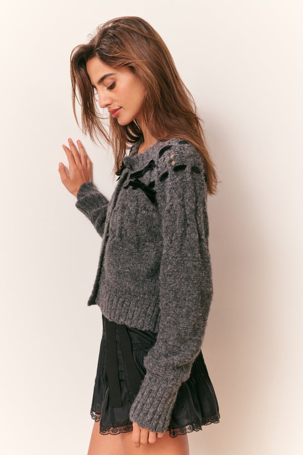 Loveshackfancy Clementian Alpaca-Blend Ribbon Cardigan