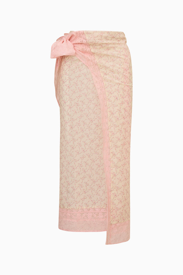 Loveshackfancy Emabella Floral Bow Print Cotton Sarong