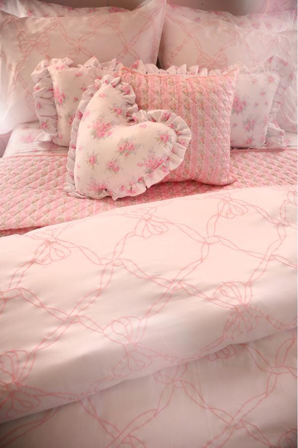 Loveshackfancy Embroidered Bow Duvet Cover + Sham Set