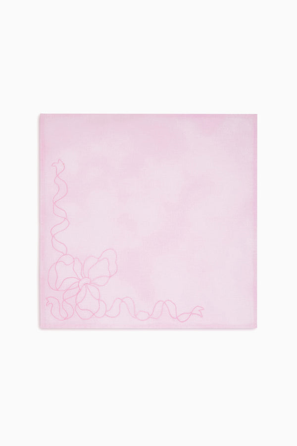 Loveshackfancy Embroidered Linen Bow Napkins - Set Of 4