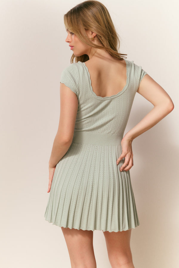 Loveshackfancy Evaluna Stretch Pointelle Mini Dress