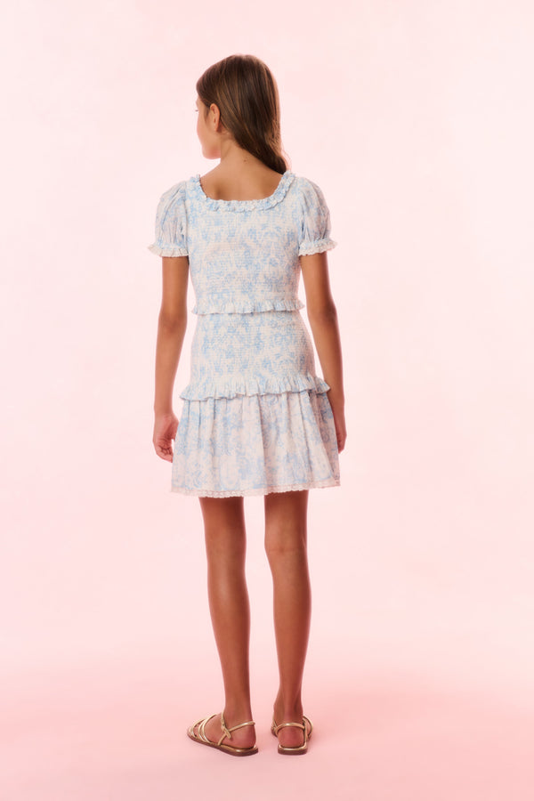Loveshackfancy Girls Banson Cotton Toile Print Dress