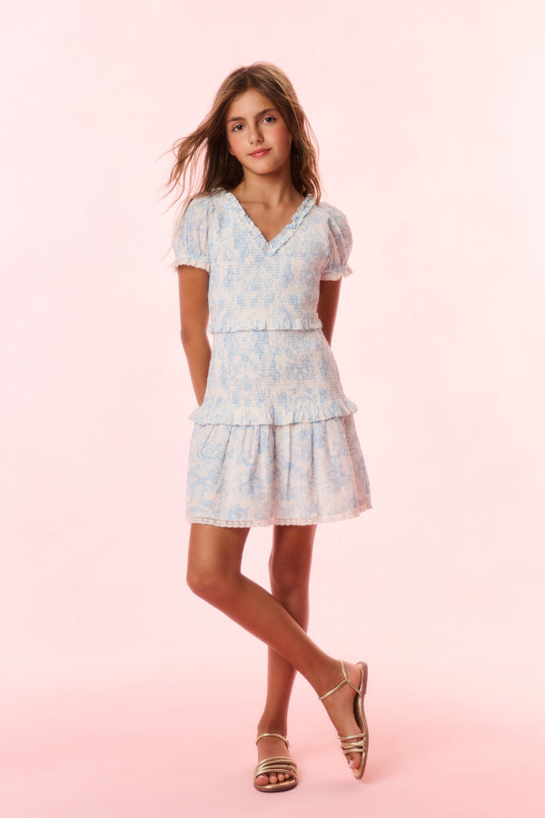 loveshackfancy Girls Banson Cotton Toile Print Dress