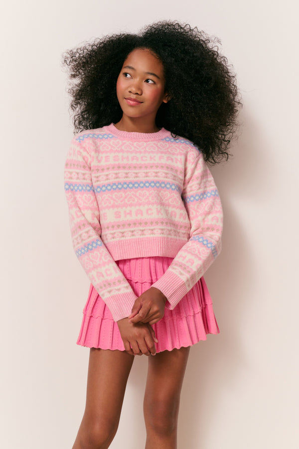 loveshackfancy Girls Calina Wool Fair Isle Pullover