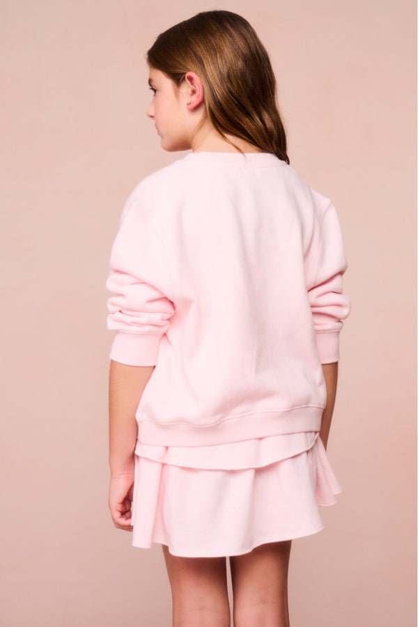 Loveshackfancy Girls Crystal Bow Fleece Ruffle Mini