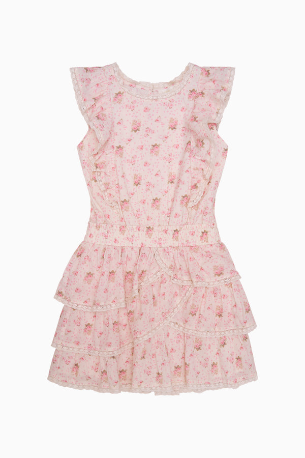 Loveshackfancy Girls Decker Cotton Garden Print Dress