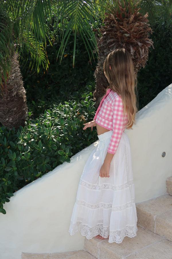 Loveshackfancy Girls Donella Cotton Lace-Trimmed Skirt