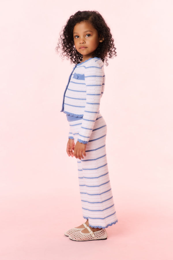 Loveshackfancy Girls Floraine Striped Crochet Cardigan