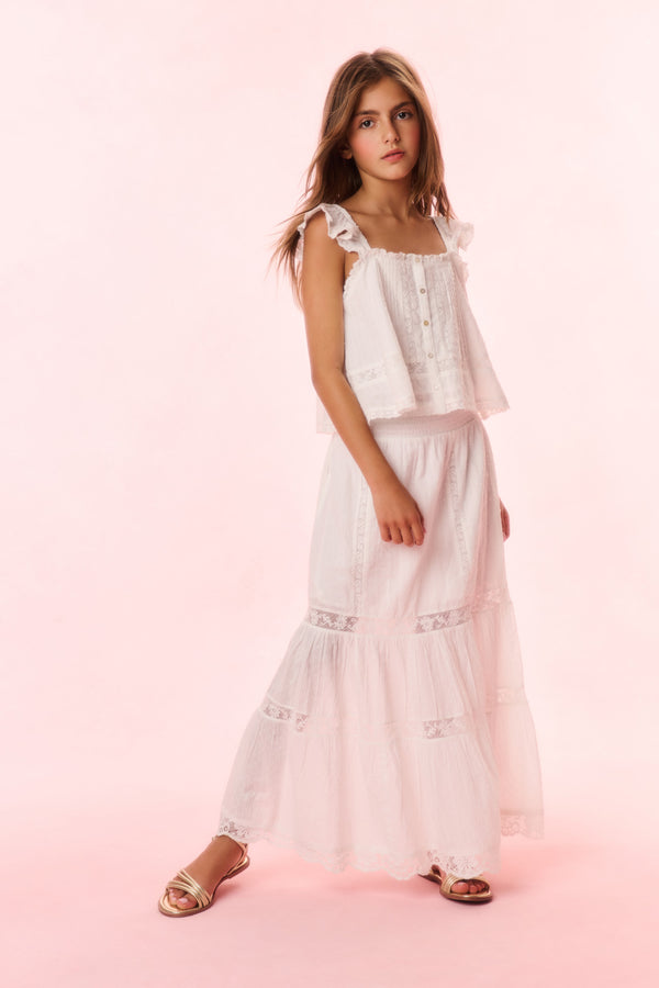 Loveshackfancy Girls Norabel Cotton Lace-Trimmed Top