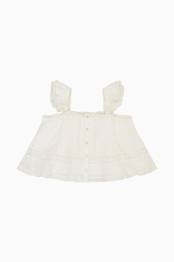 Loveshackfancy Girls Norabel Cotton Lace-Trimmed Top