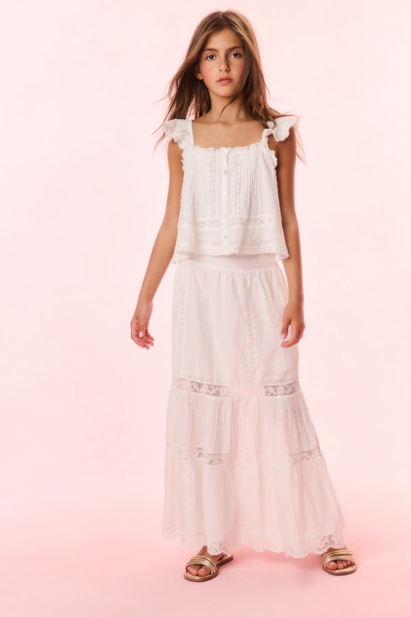 loveshackfancy Girls Norabel Cotton Lace-Trimmed Top