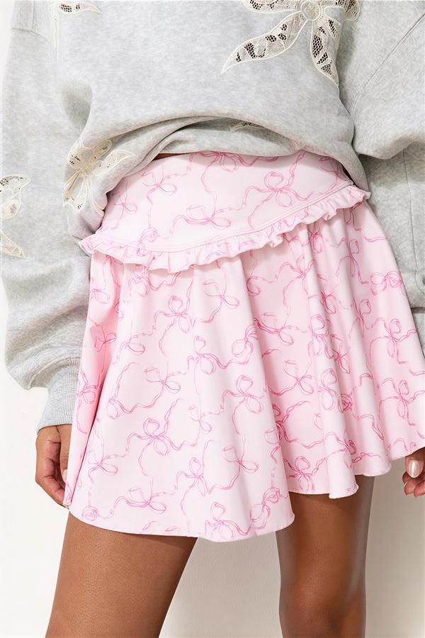 loveshackfancy Girls Shanonly Bow Print Active Skort