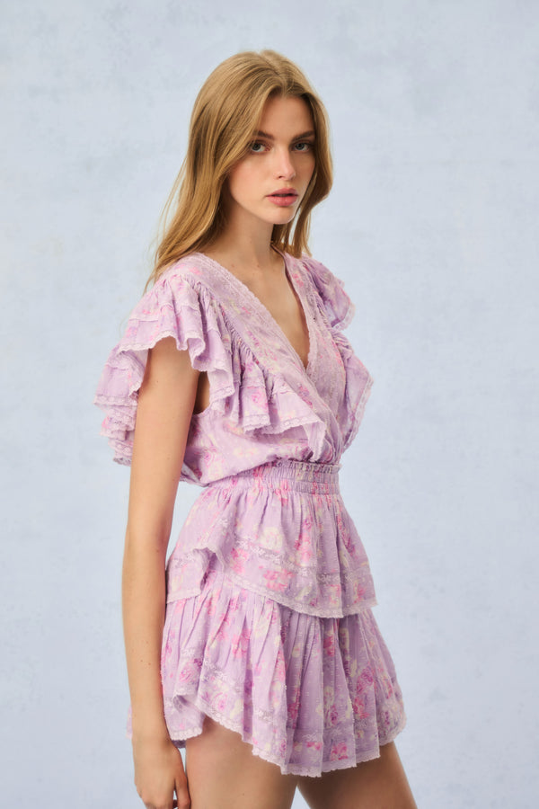 Loveshackfancy Gwen Heirloom Print Cotton Mini Dress