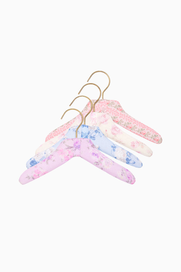 loveshackfancy Heirloom Print Fabric Kids Hangers - Set Of 4