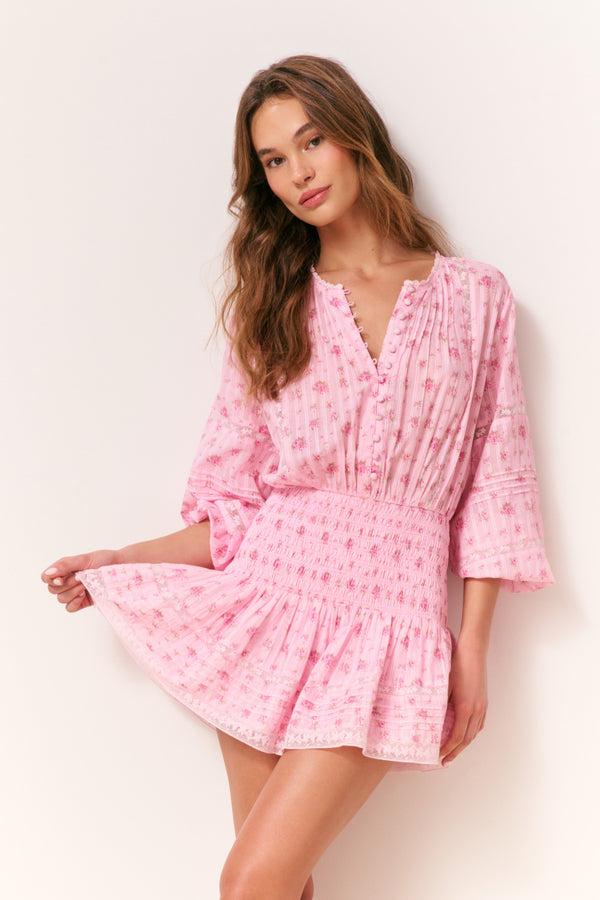 Loveshackfancy Janis Floral Cotton Voile Mini Dress