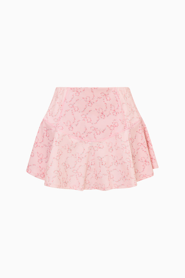 Loveshackfancy Livetta Floral Bow Print Active Skirt