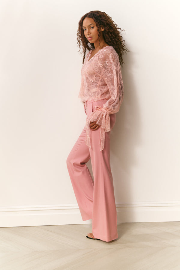 Loveshackfancy Amberelle Wool-Blend Trousers