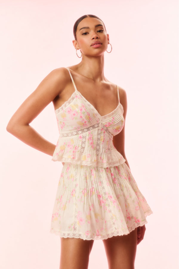 loveshackfancy Amrina Cotton Floral Skirt