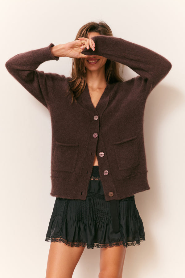 Loveshackfancy Applene Brushed Cashmere Cardigan