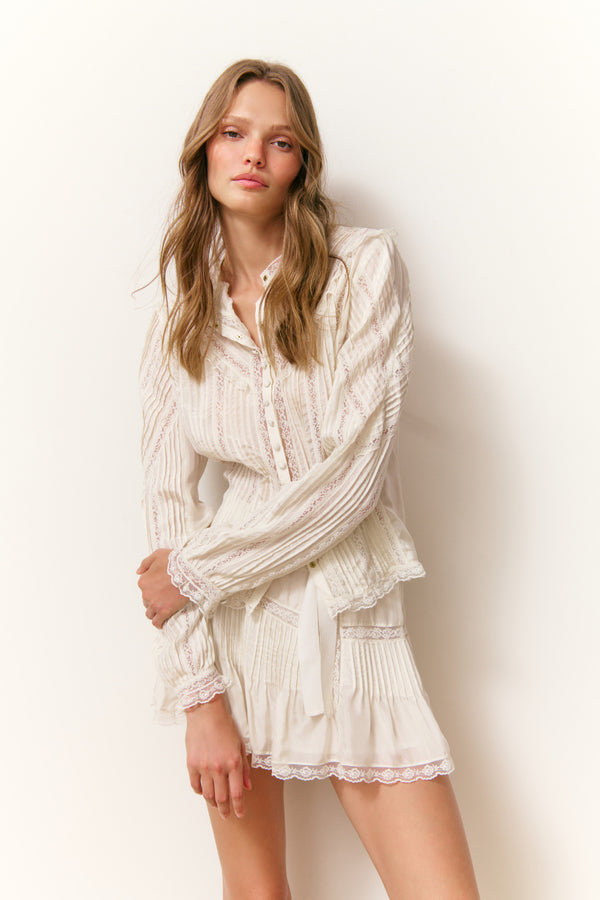 Loveshackfancy Aralina Silk Blouse