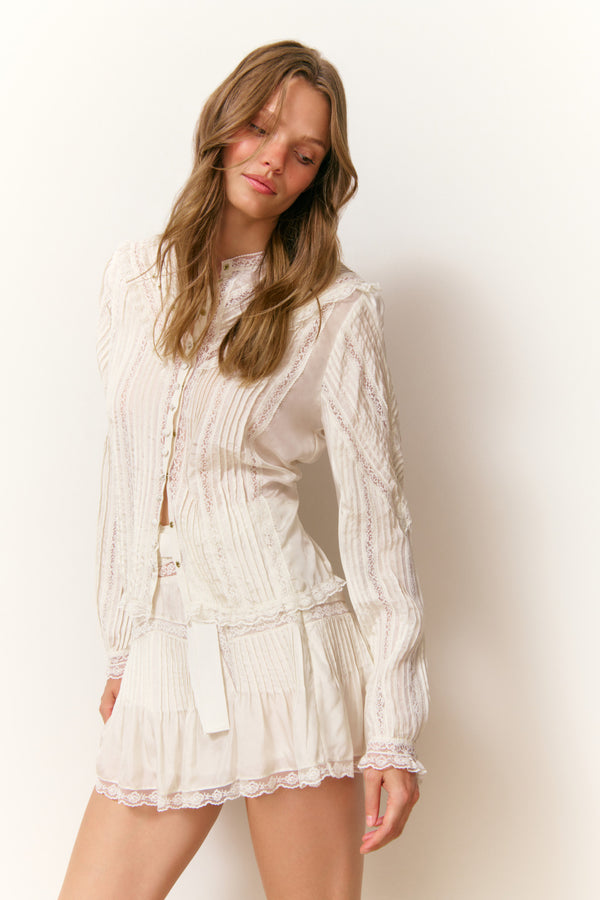 Loveshackfancy Aralina Silk Blouse