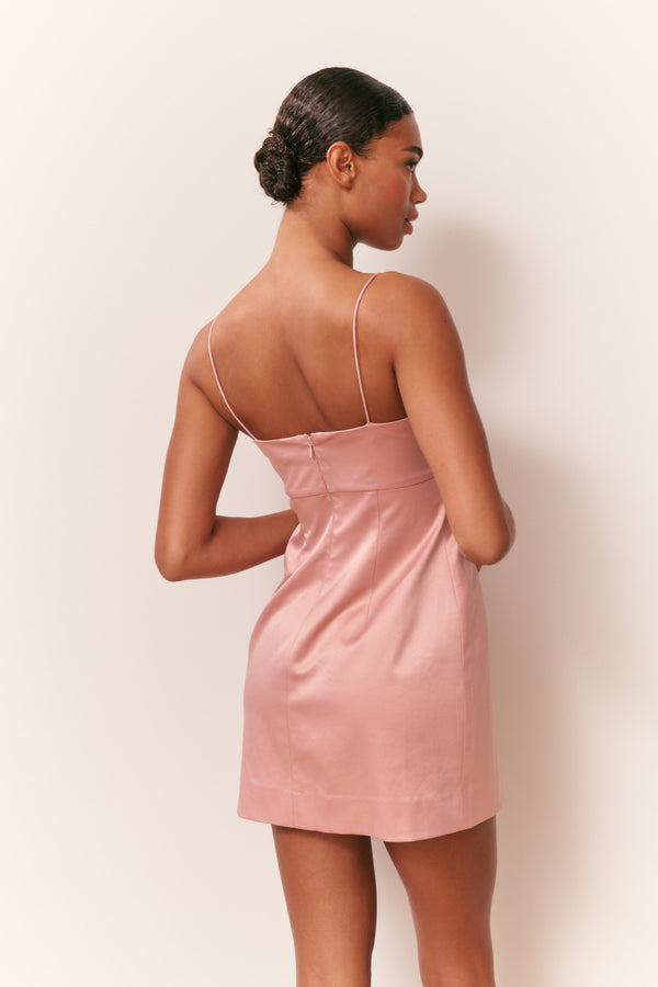 Loveshackfancy Avena Satin Bow Detail Mini Dress