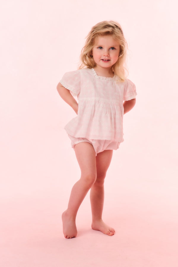 Loveshackfancy Baby Nalina Gingham Eyelet Bloomer