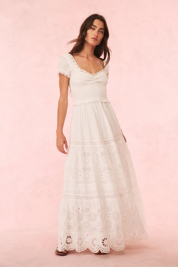 loveshackfancy Bisolet Eyelet Lace Maxi Dress