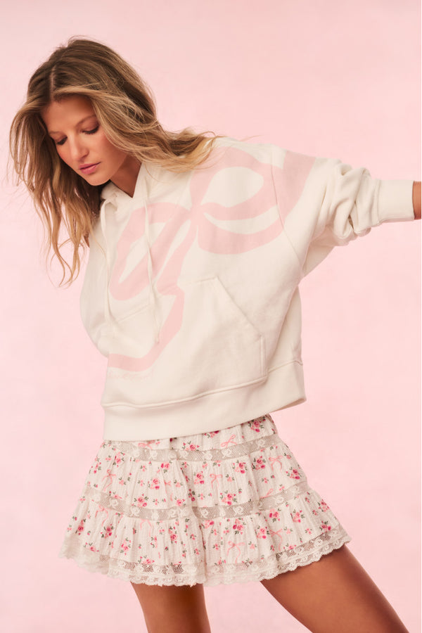 Loveshackfancy Brunella Cotton Bow Hoodie