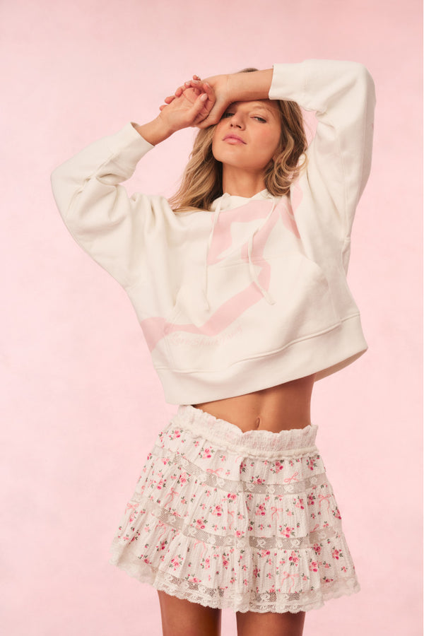 Loveshackfancy Brunella Cotton Bow Hoodie
