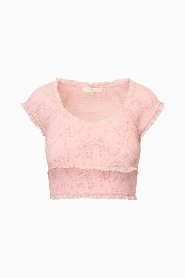 Loveshackfancy Cambron Luna Rosa Fleur Top