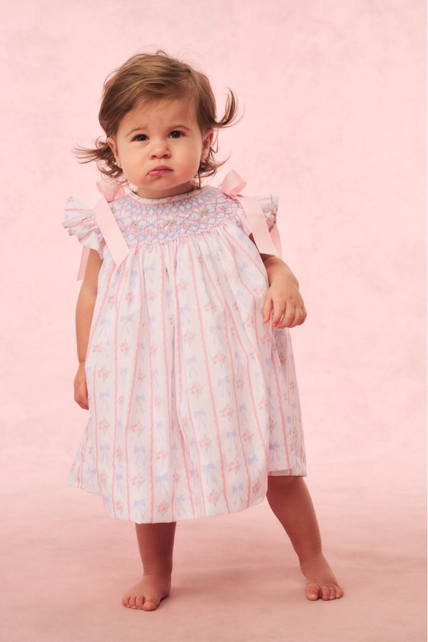 loveshackfancy Cecil & Lou Girls Smocked Bow Dress