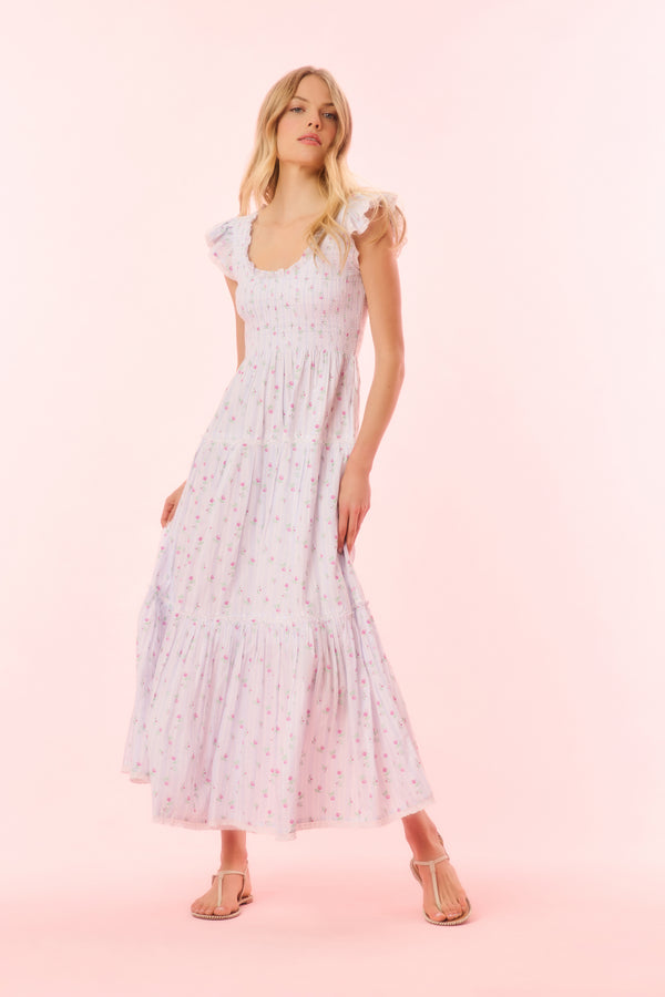 Loveshackfancy Chessie Cotton Floral Maxi Dress