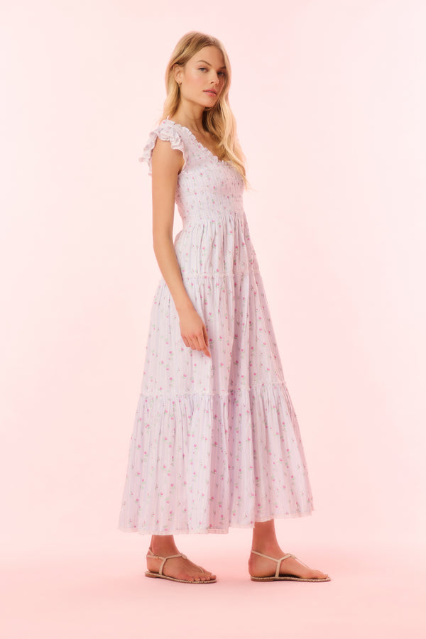 Loveshackfancy Chessie Cotton Floral Maxi Dress