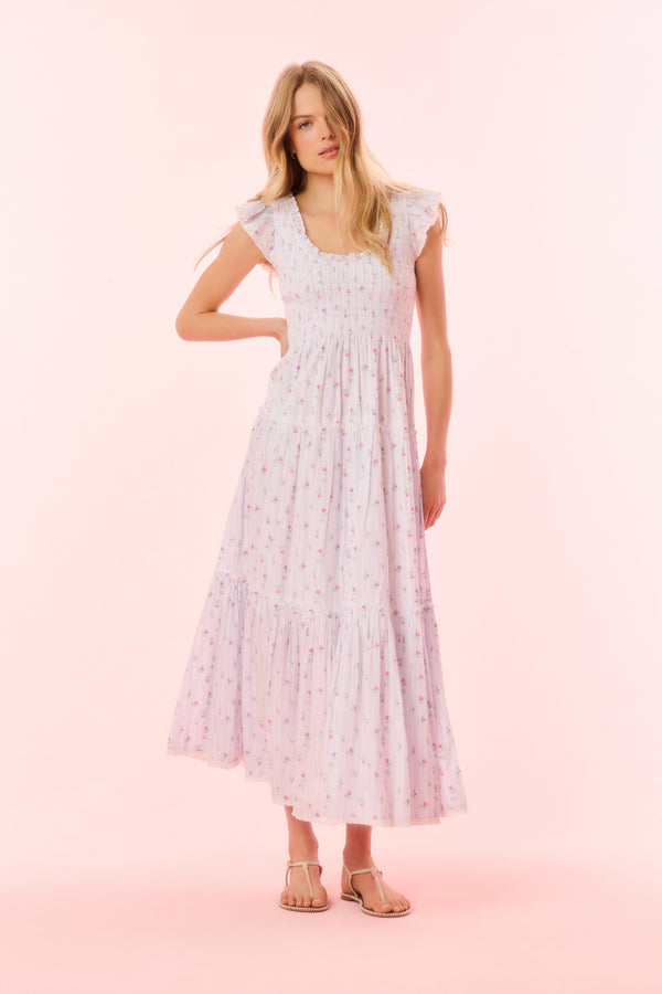 loveshackfancy Chessie Cotton Floral Maxi Dress