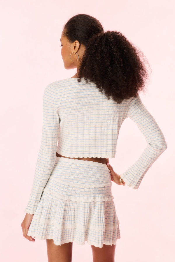 Loveshackfancy Colella Striped Stretch Knit Skirt