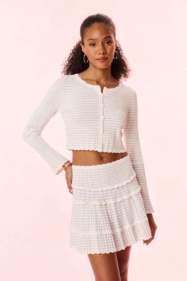 loveshackfancy Colella Striped Stretch Knit Skirt