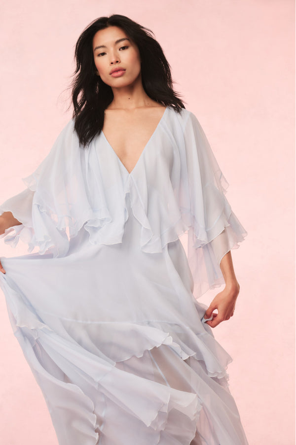 Loveshackfancy Collia Silk Chiffon Maxi Dress