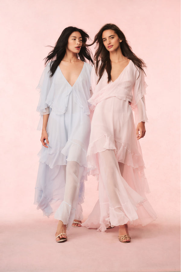 Loveshackfancy Collia Silk Chiffon Maxi Dress