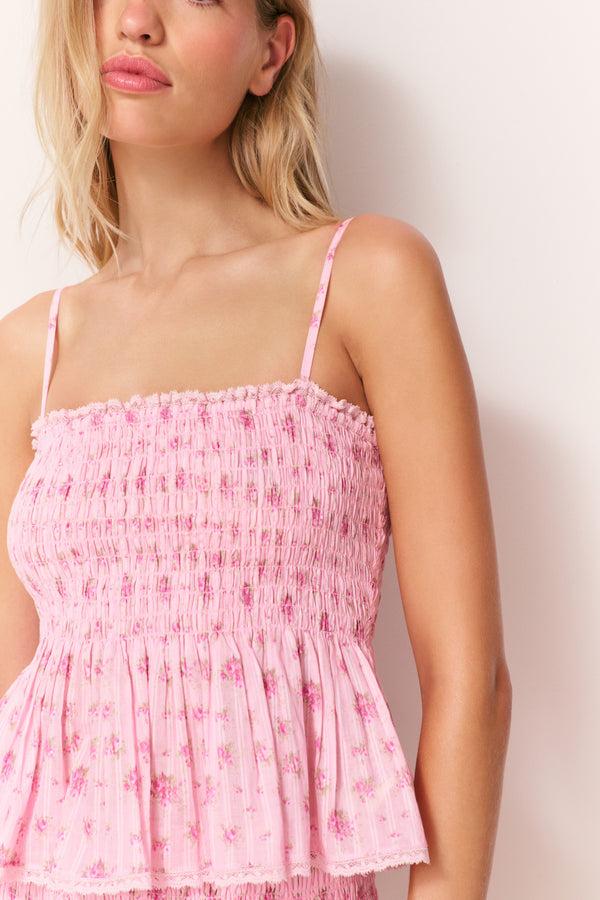 Loveshackfancy Condie Floral Cotton Voile Top