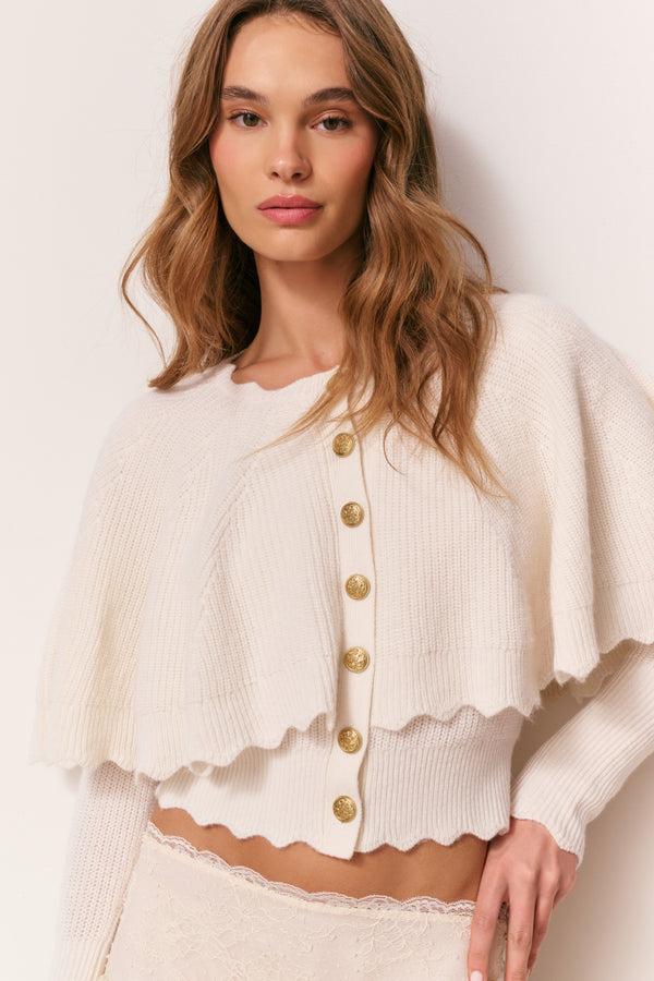 Loveshackfancy Daelyn Cashmere Cape Cardigan